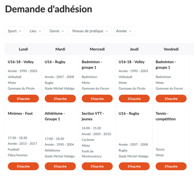 formulaire d'inscription en ligne